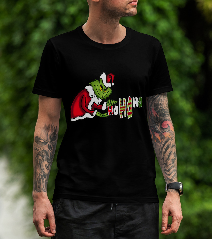 Grinch Christmas Ho Ho Ho Santa Suit Holiday Cheer T-Shirt