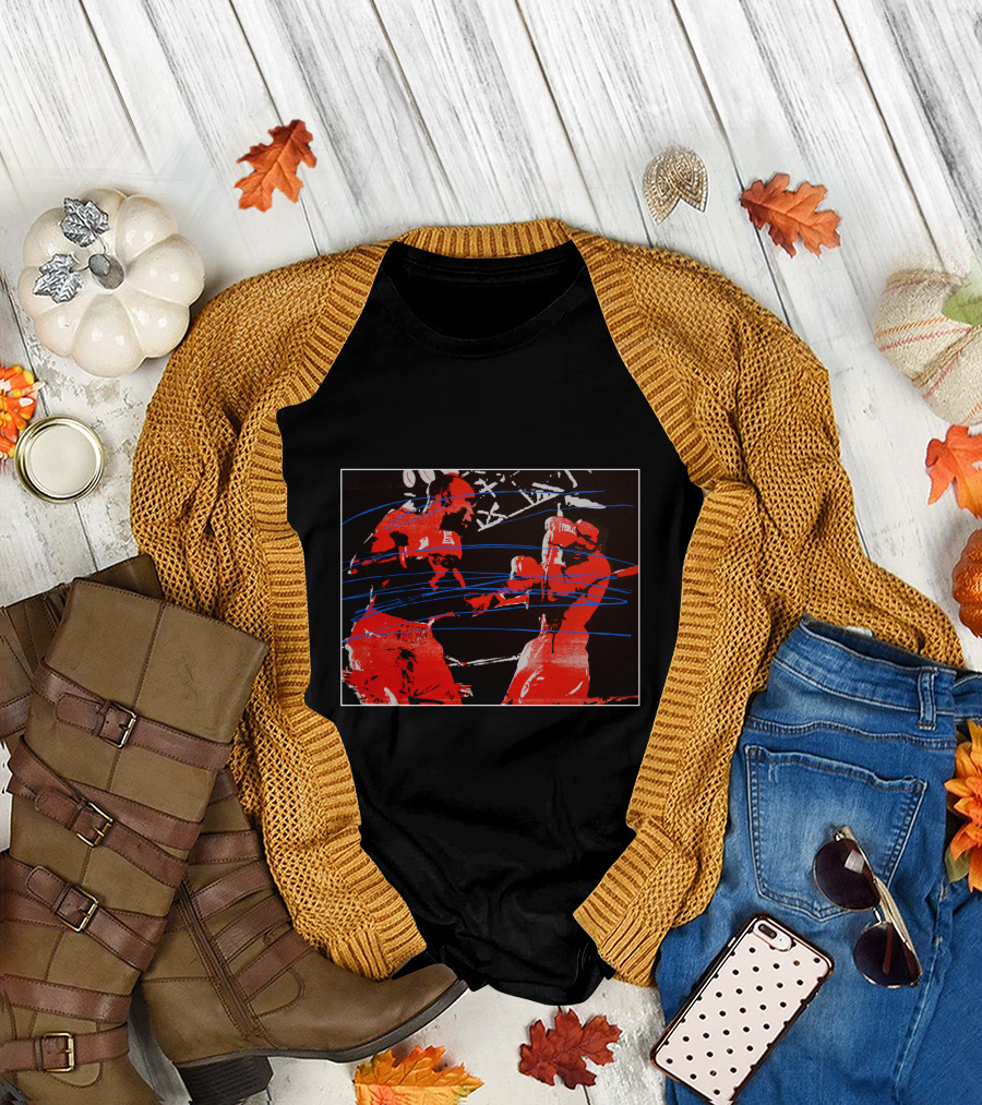 Boxing Battle Red and Blue Fighter Scene T-Shirt
