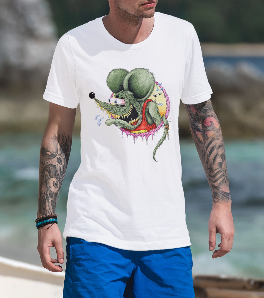 Rat Fink Classic Rat Fink Original Ed Roth Character Iconic Hot Rod T-Shirt