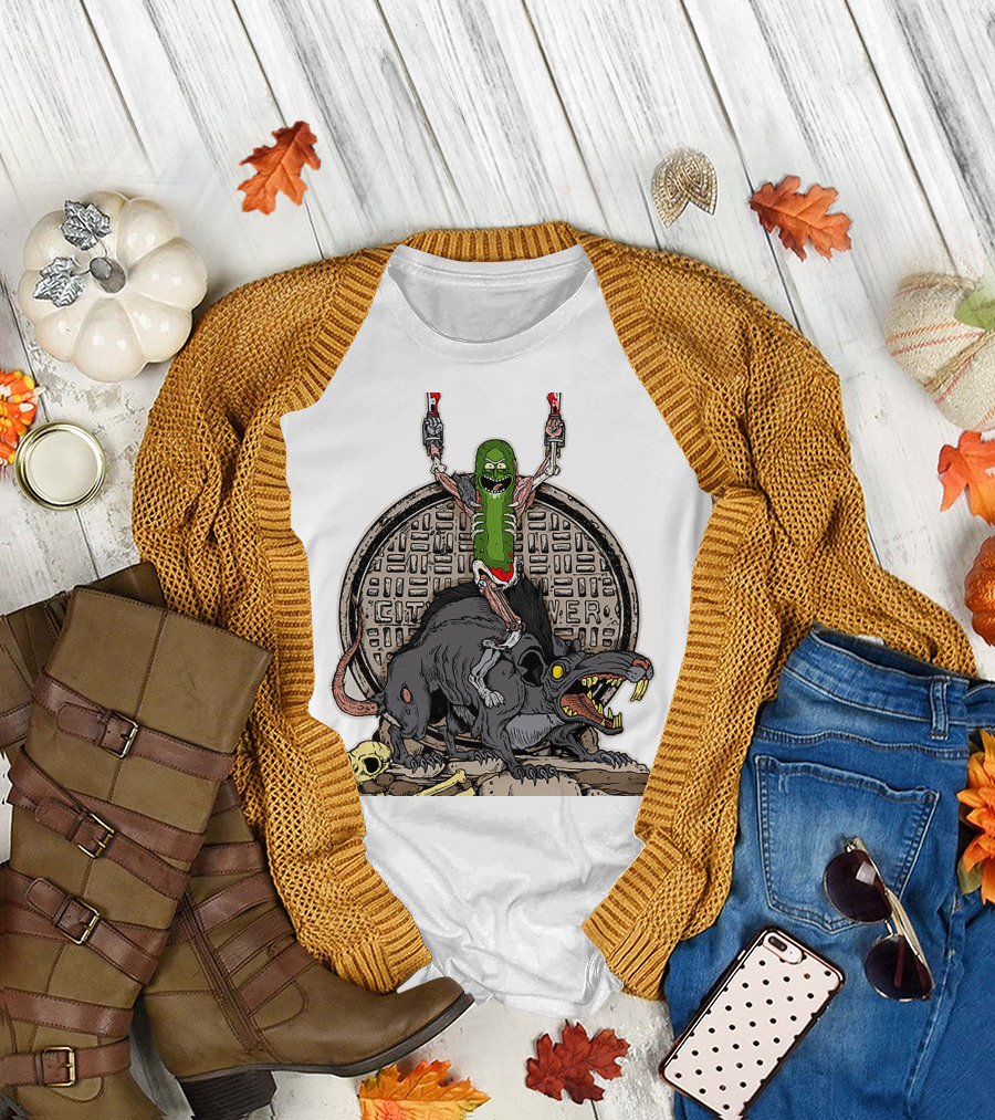 Rick And Morty Pickle Rat City Sewer Power T-Shirt
