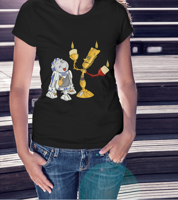 Star Wars The Beastly Duo Crossover Candle Bots T-Shirt