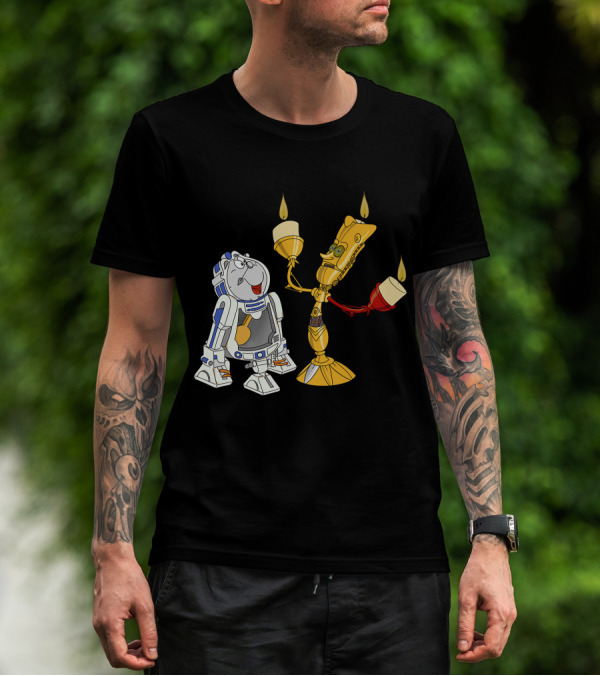 Star Wars The Beastly Duo Crossover Candle Bots T-Shirt