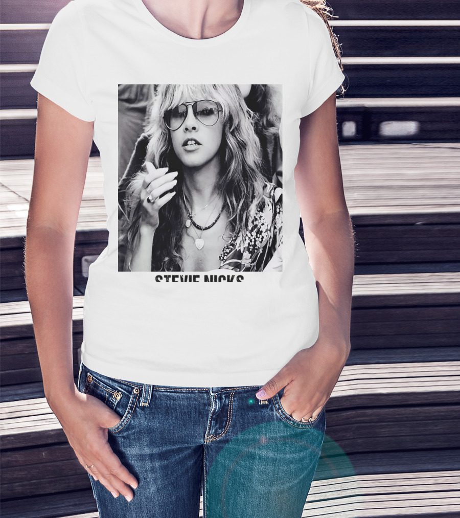 Stevie Nicks Black And White Portrait T-Shirt