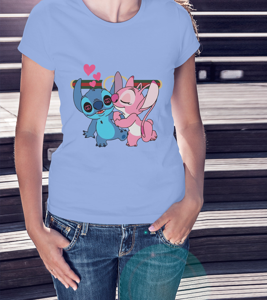 Stitch Love GC223 Hearts And Characters T-Shirt