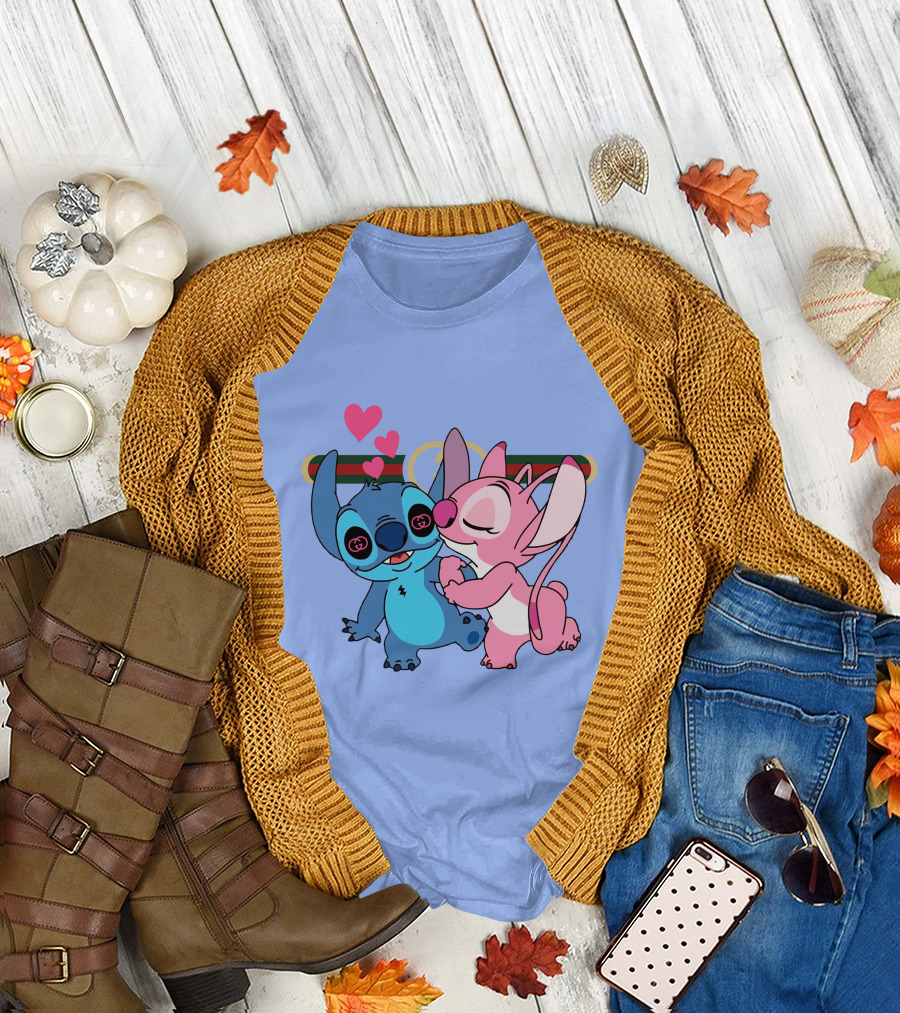 Stitch Love GC223 Hearts and Characters T-Shirt