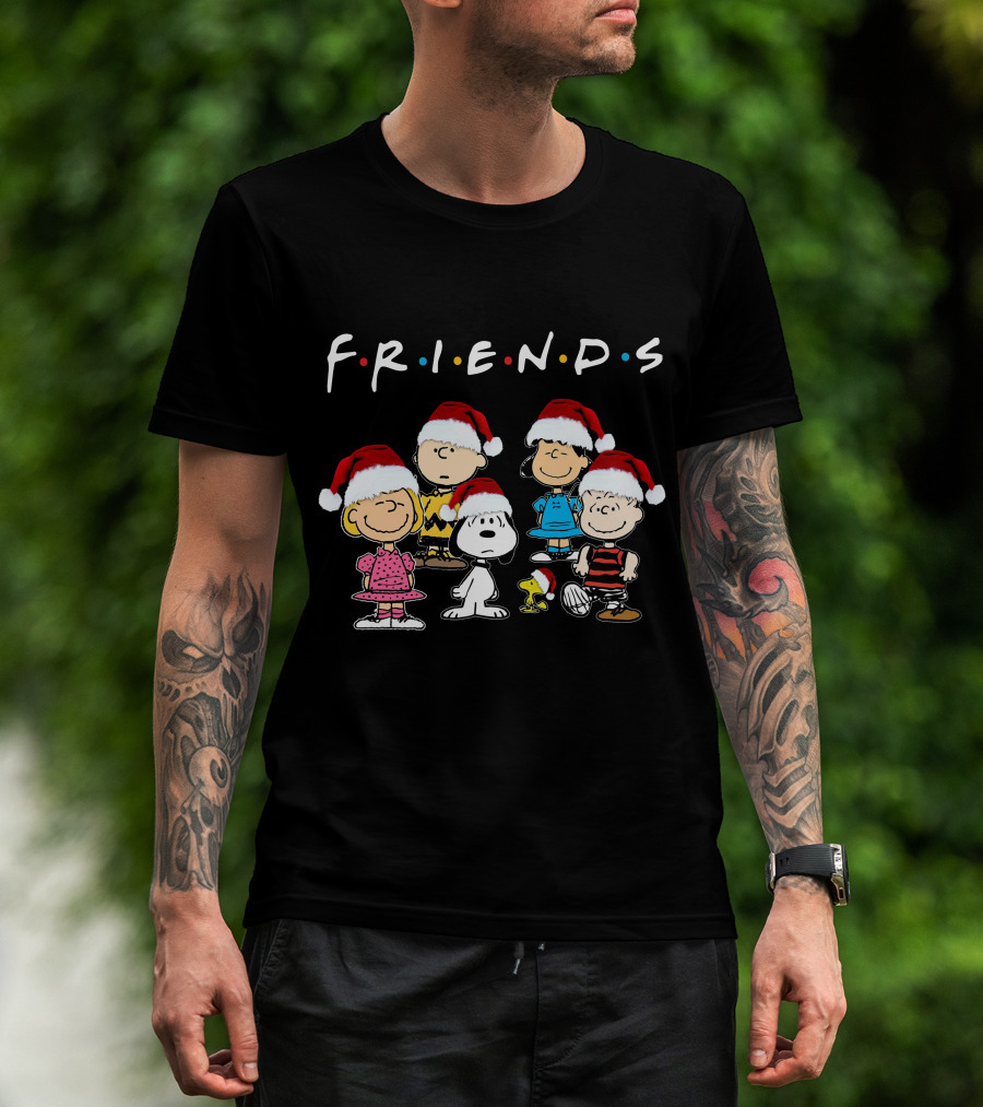Snoopy Peanuts Friends Christmas Characters Santa Hats T-Shirt