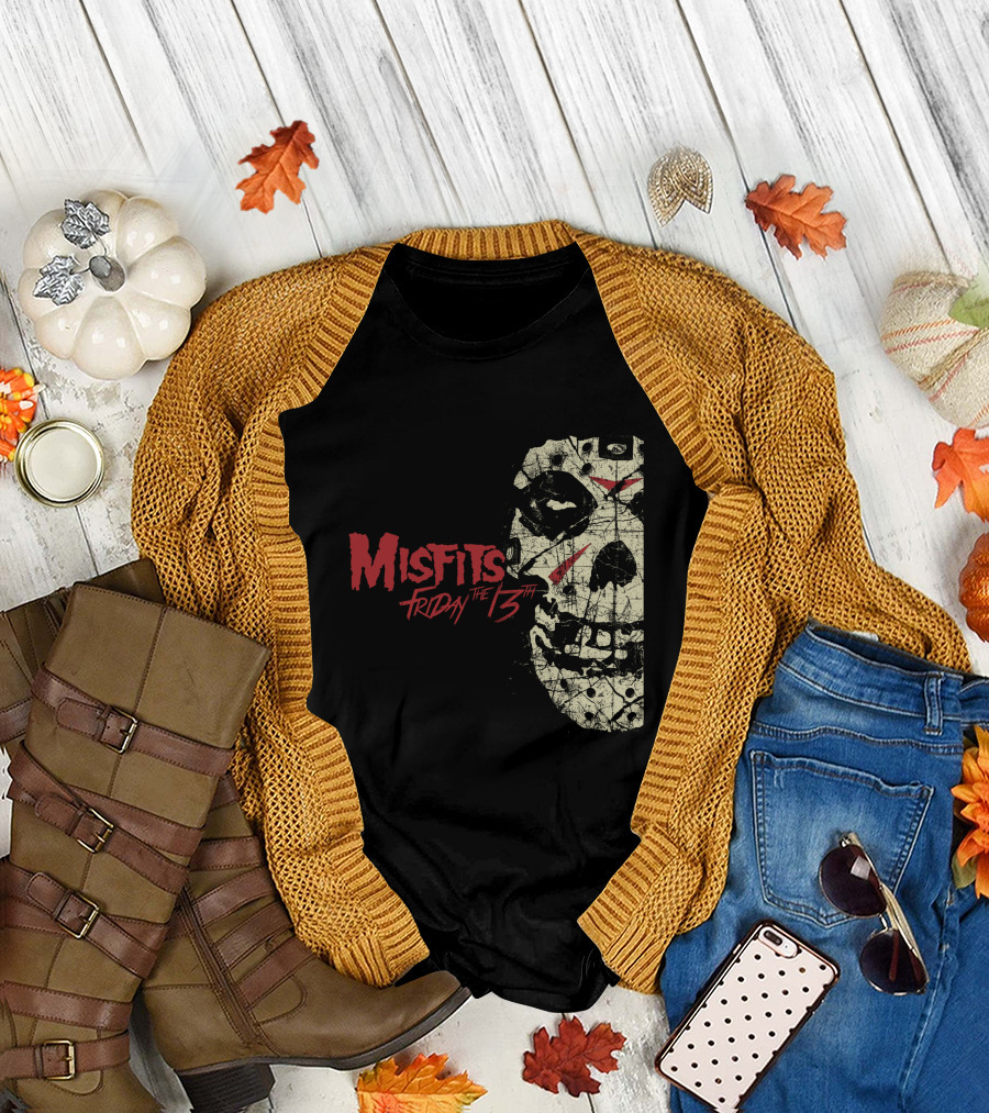 Misfits Friday the 13th Skull Horror Punk Crossover T-Shirt