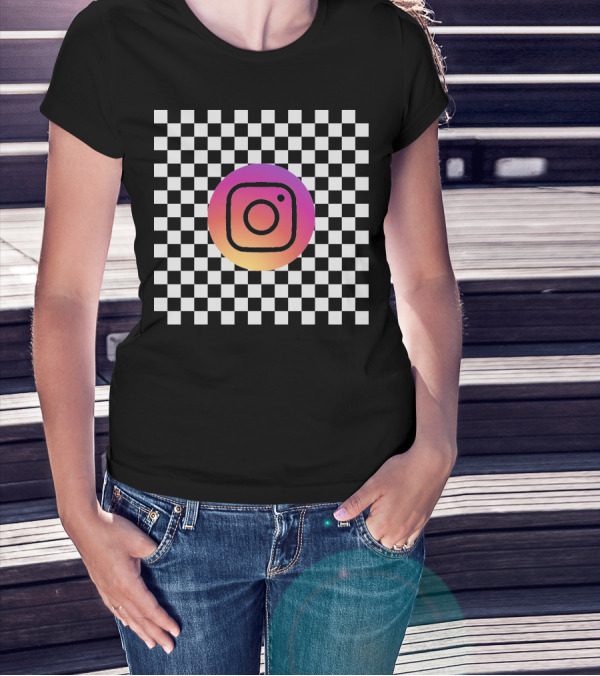 Mirror Log Scale Example Instagram Checkerboard T-Shirt