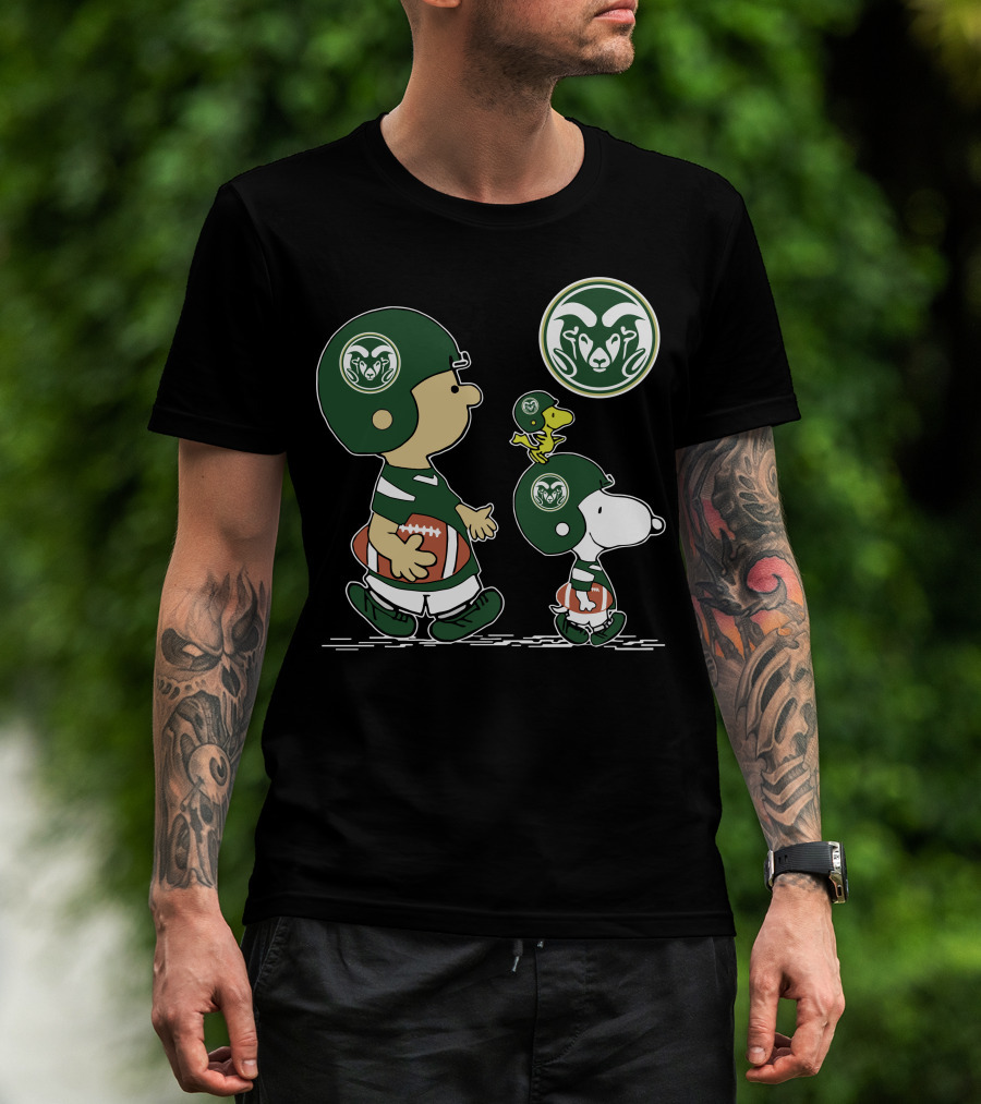 Colorado State Rams Football Helmet Characters With Mascot T-Shirt