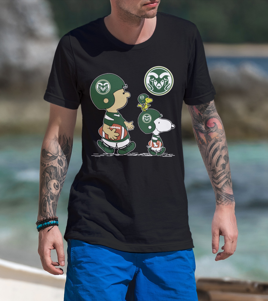 Colorado State Rams Football Helmet Characters With Mascot T-Shirt