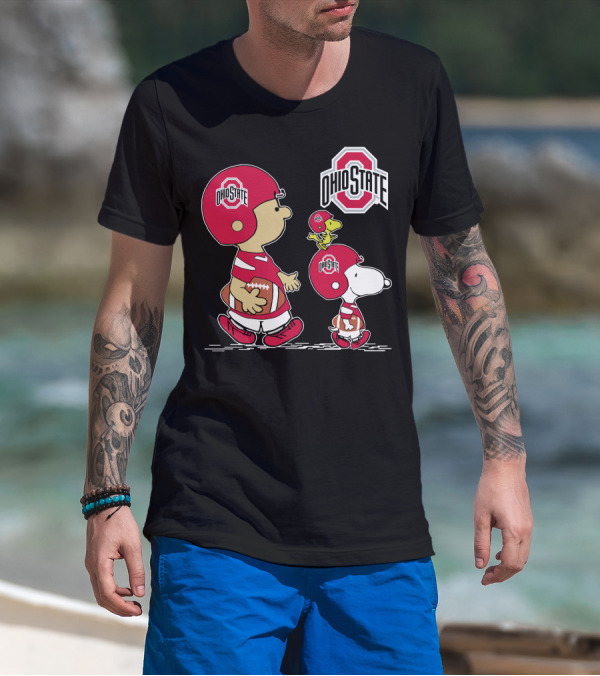 Ohio State Buckeyes Peanuts Characters Football Adventure T-Shirt