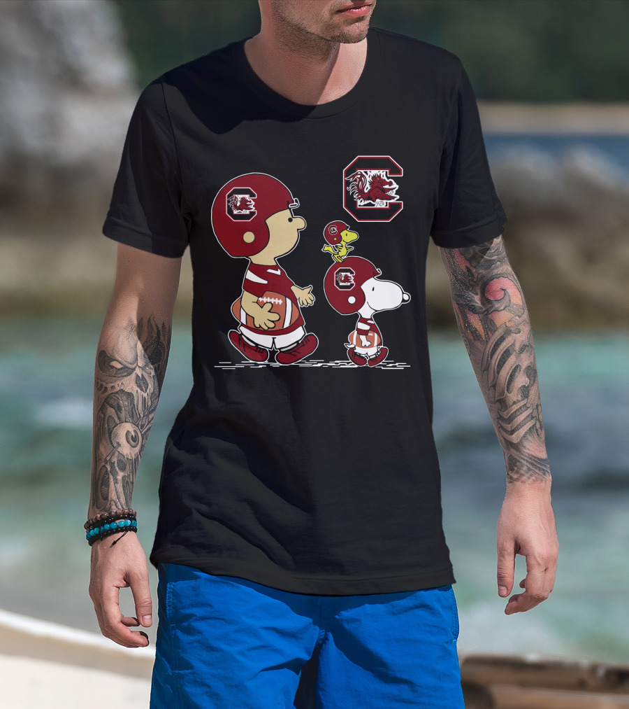 South Carolina Gamecocks Football Peanuts Characters T-Shirt