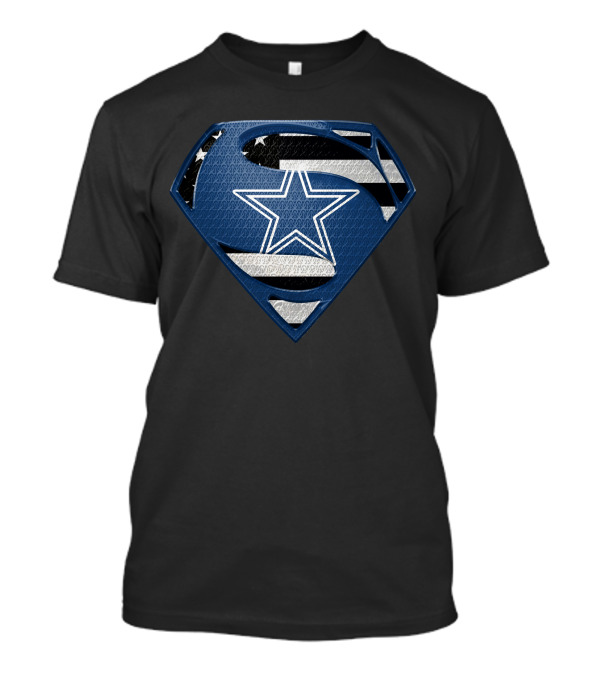 Dallas Cowboys Superman Logo With American Flag Elements T-Shirt