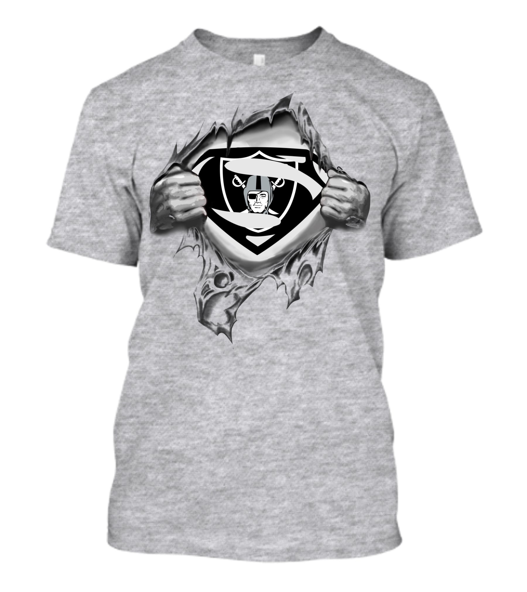 Oakland Raiders Superman Logo Shield Burst T-Shirt