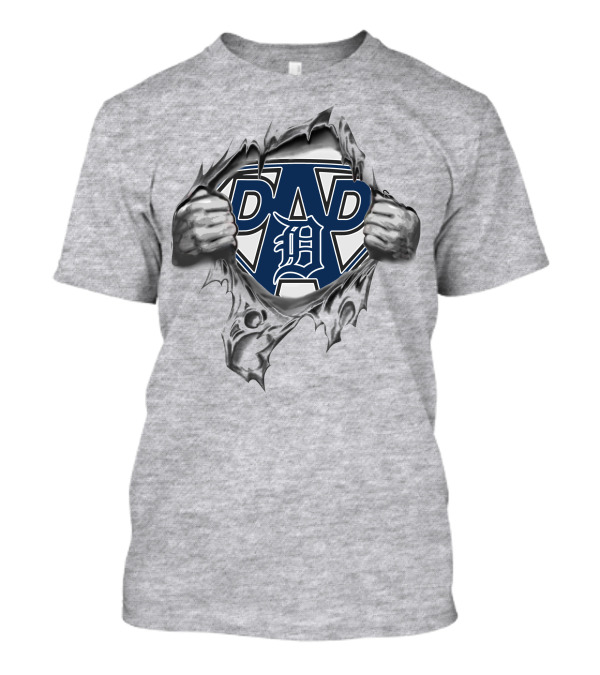 Detroit Tigers Dad Superhero T-Shirt
