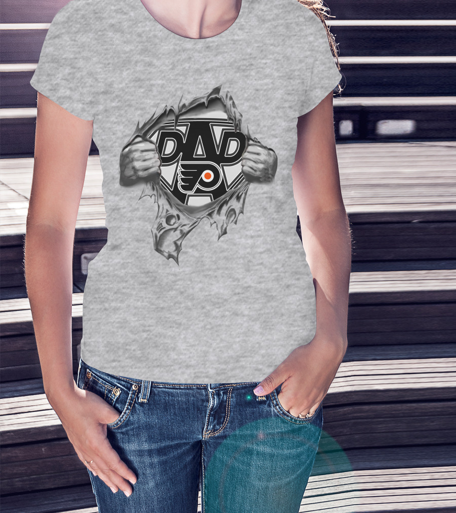 Philadelphia Flyers Super Dad Hidden Hero Fan T-Shirt