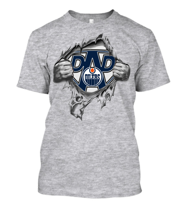 Oilers Super Dad Logo Through Rip T-Shirt