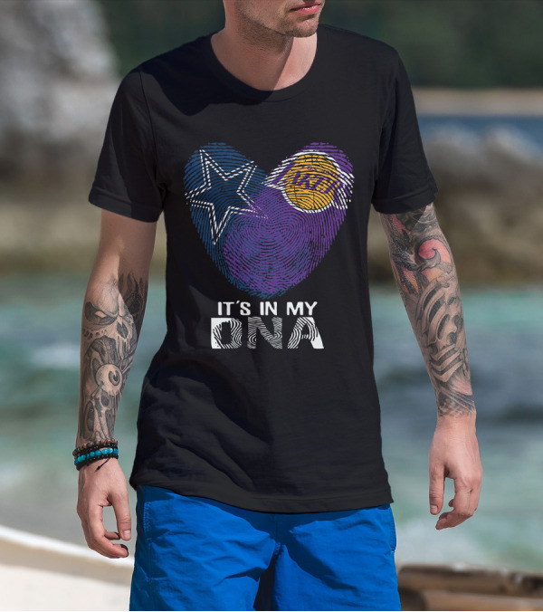 Cowboys And Lakers Star And Basketball It's In My DNA T-Shirt