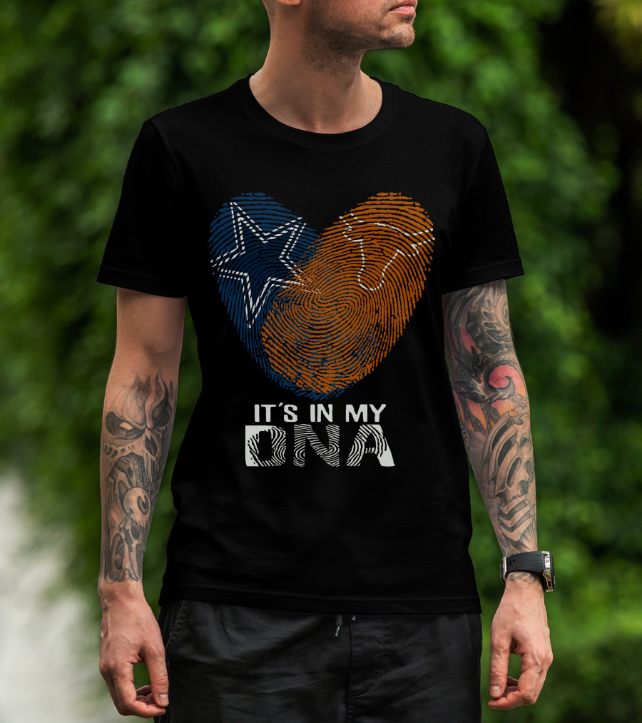 Cowboys Texas Longhorns Fingerprint It's In My DNA T-Shirt