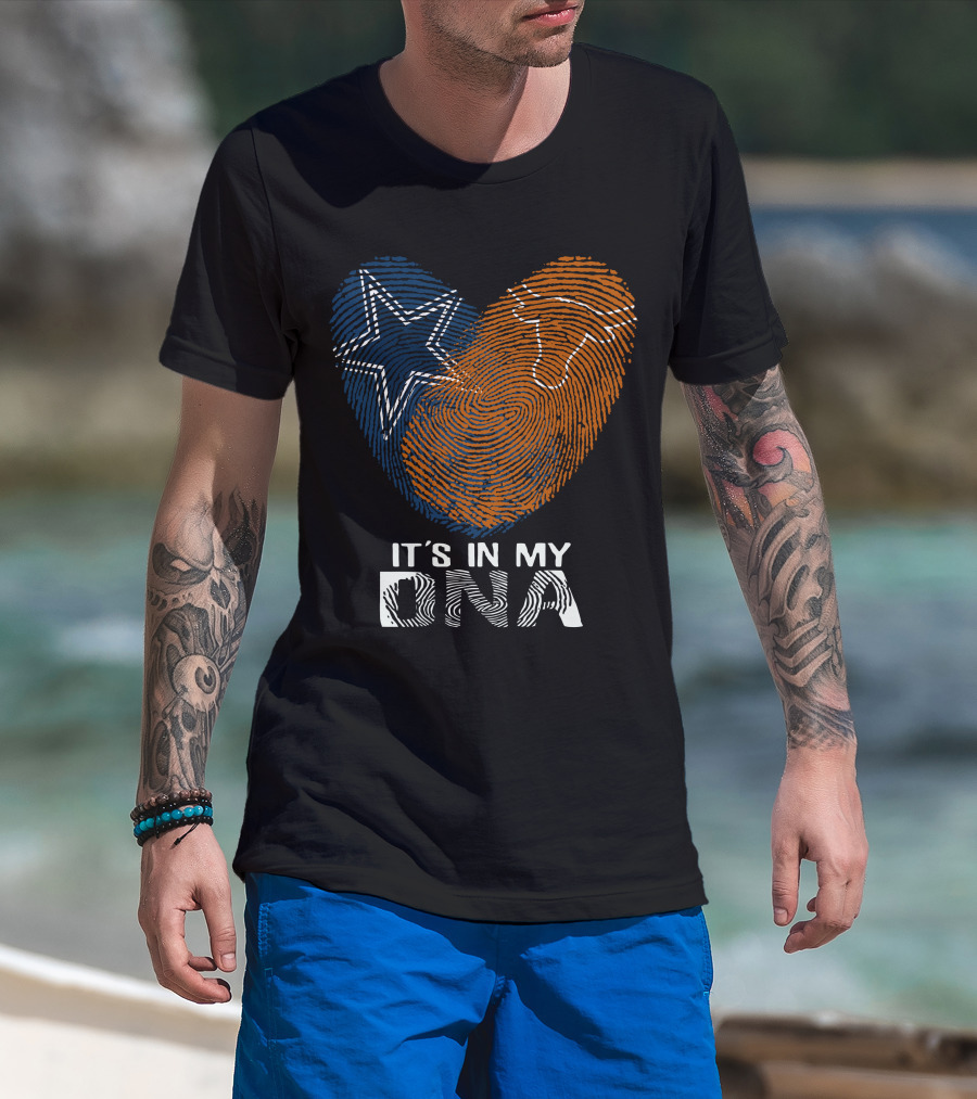 Cowboys Texas Longhorns Fingerprint It's In My DNA T-Shirt
