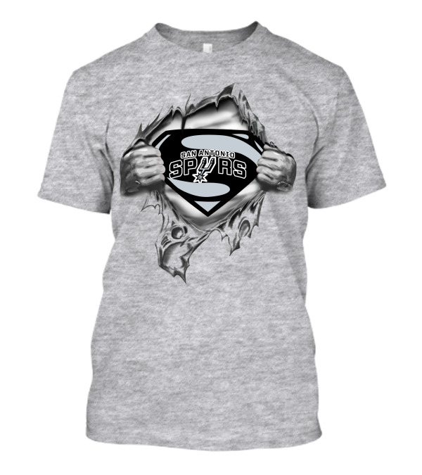San Antonio Spurs Super Man Shield Logo Burst T-Shirt