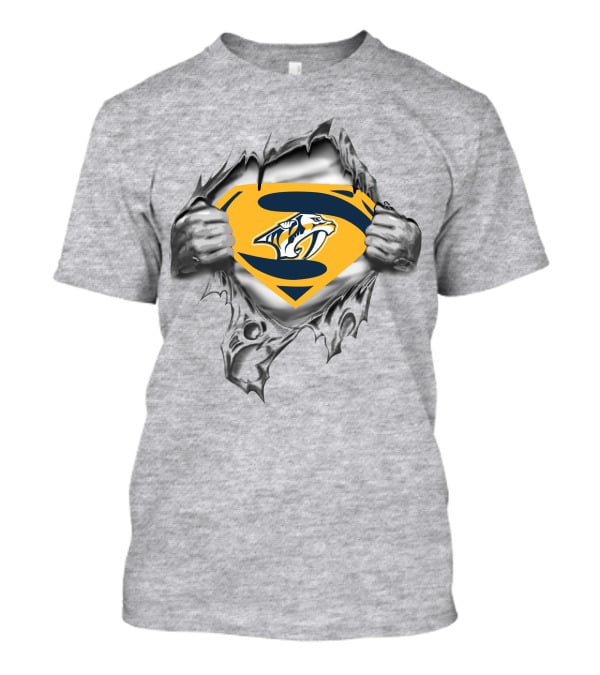Nashville Predators Super Man Logo Shield Strength T-Shirt