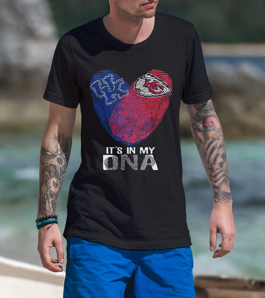 Kentucky Wildcats Chiefs It's In My Dna Fingerprint Heart T-Shirt