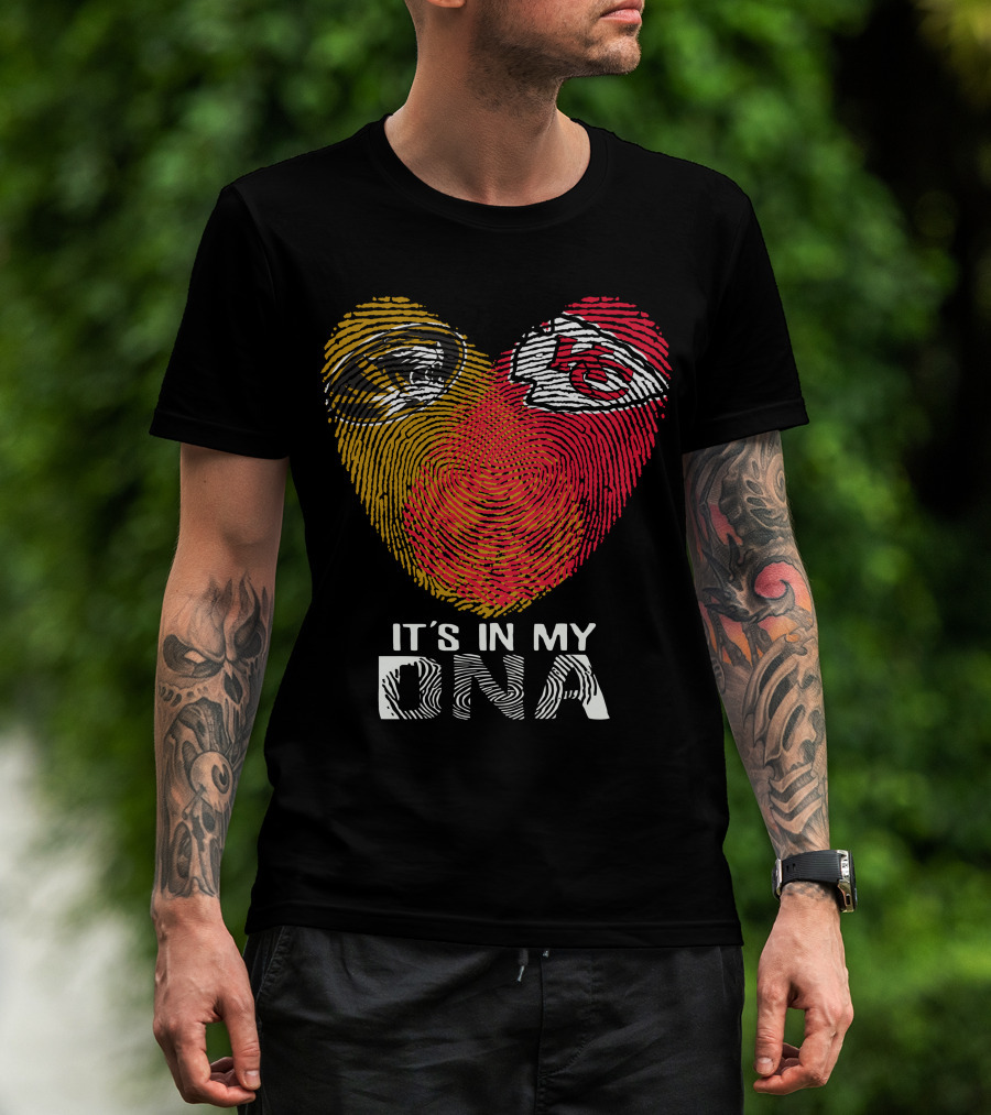 It's In My Dna Missouri Tigers Chiefs Fingerprint Heart T-Shirt