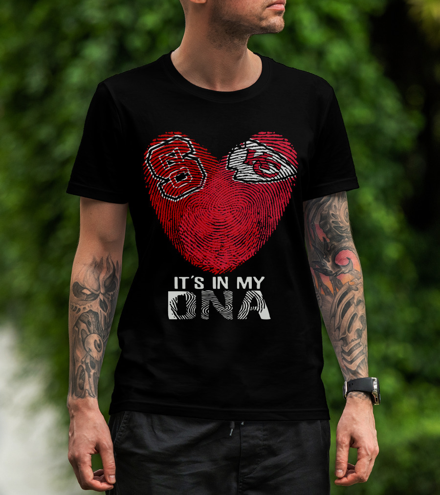 Nc State Chiefs Heart Fingerprint It's In My Dna T-Shirt