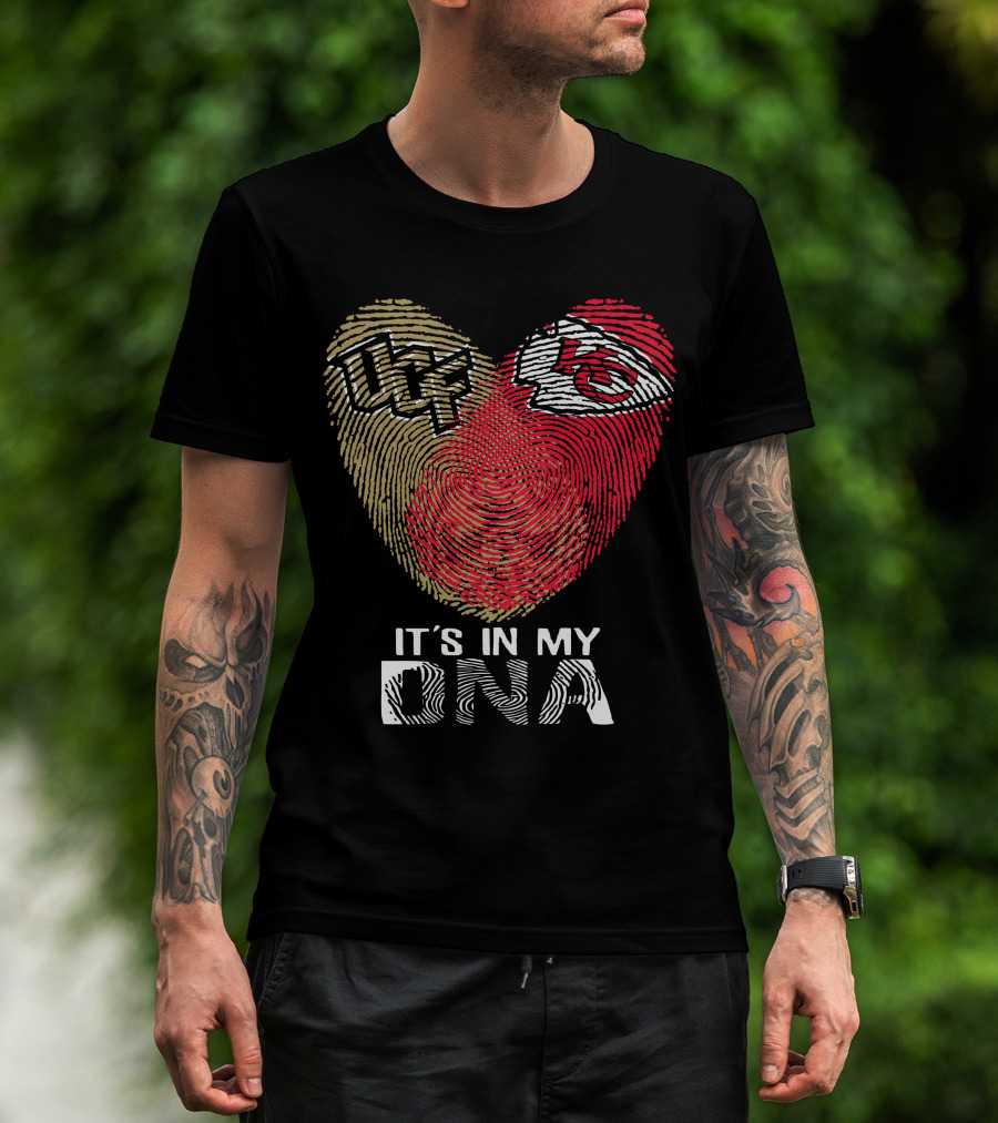 Ucf Knights Chiefs It's In My Dna Fingerprint Heart T-Shirt