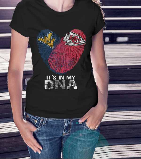 West Virginia Mountaineers And Kansas City Chiefs It's In My DNA T-Shirt