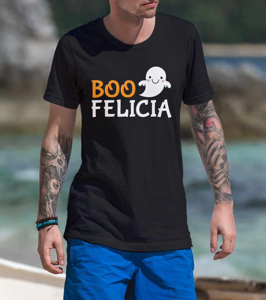 Funny Boo Felicia Ghost Halloween Phrase T-Shirt