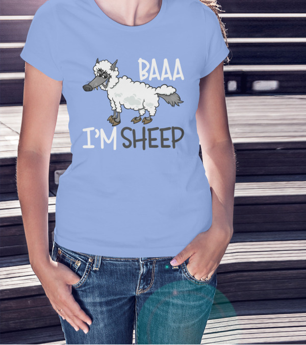 Baaa I'm A Sheep Funny Cartoon T-Shirt