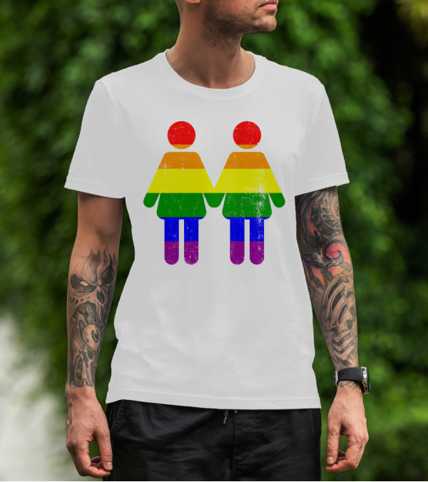 Love Is Love No Matter Lesbian Pride Rainbow Couple T-Shirt