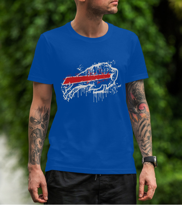 Buffalo Bills Paint Drip Splatter T-Shirt