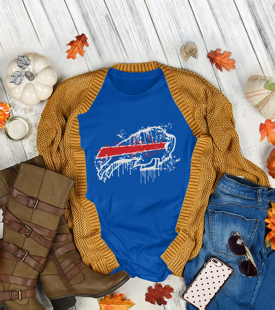 Buffalo Bills Paint Drip Splatter T-Shirt