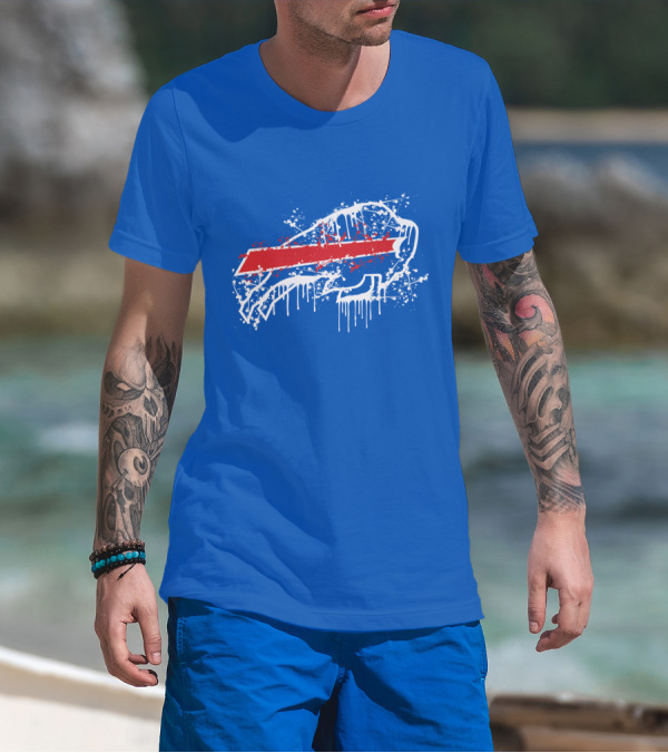 Buffalo Bills Paint Drip Splatter T-Shirt