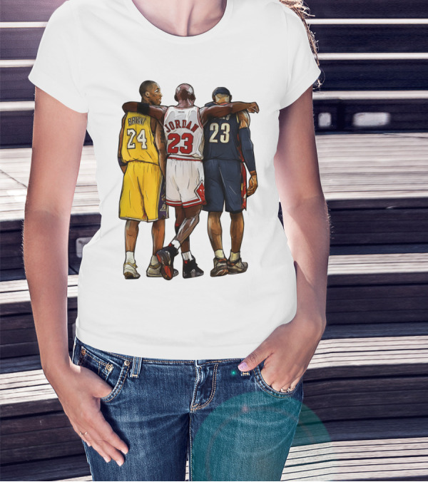Kobe Bryant Michael Jordan 23 Lebron James 24 23 23 Lakers Bulls Cavaliers T-Shirt