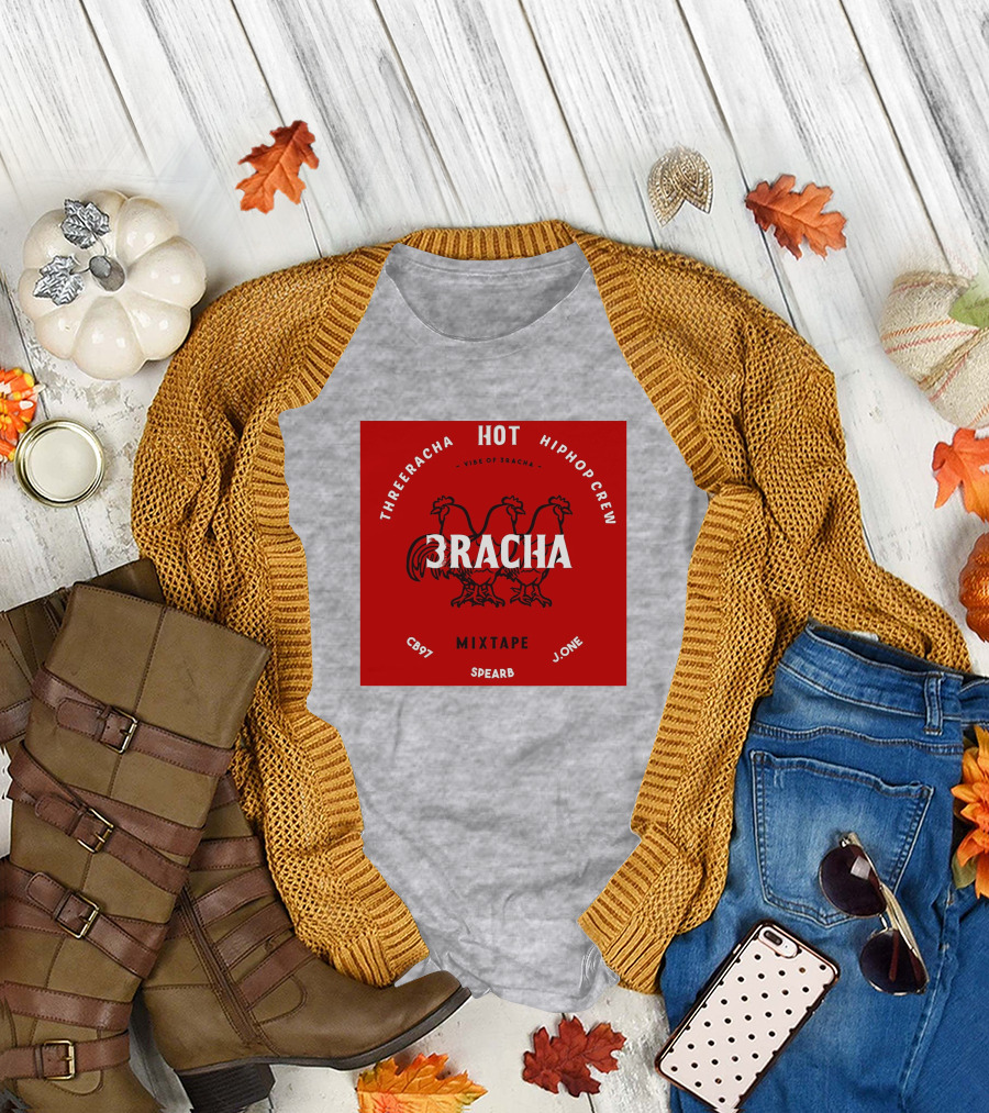 Three Racha Hot Hip Hop Crew Mixtape 3racha Vibe of 3racha CB97 Spearb J.One T-Shirt