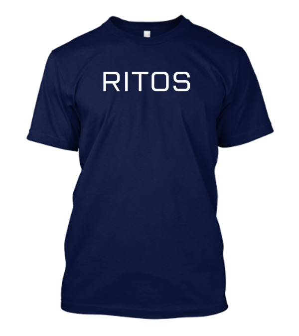 Star Trek Lower Decks Ritos Mike McMahan White Font Navy Background T-Shirt