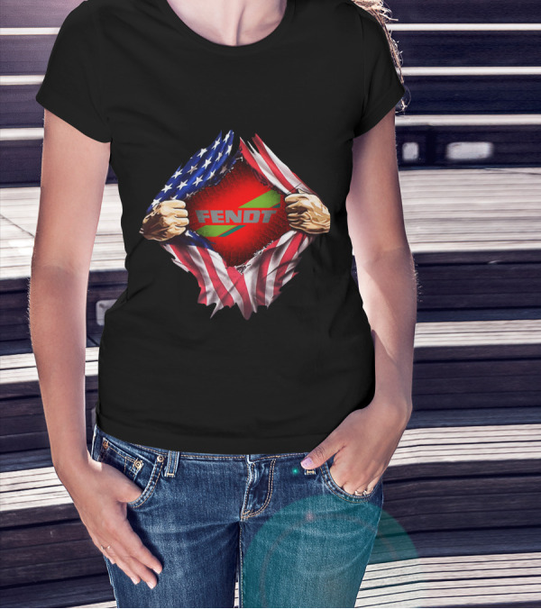 Fendt USA Flag Ripped Reveal T-Shirt