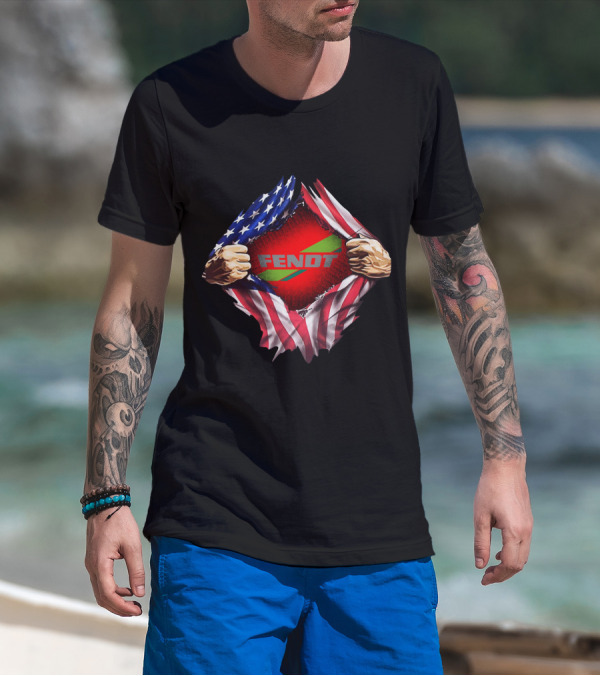 Fendt USA Flag Ripped Reveal T-Shirt