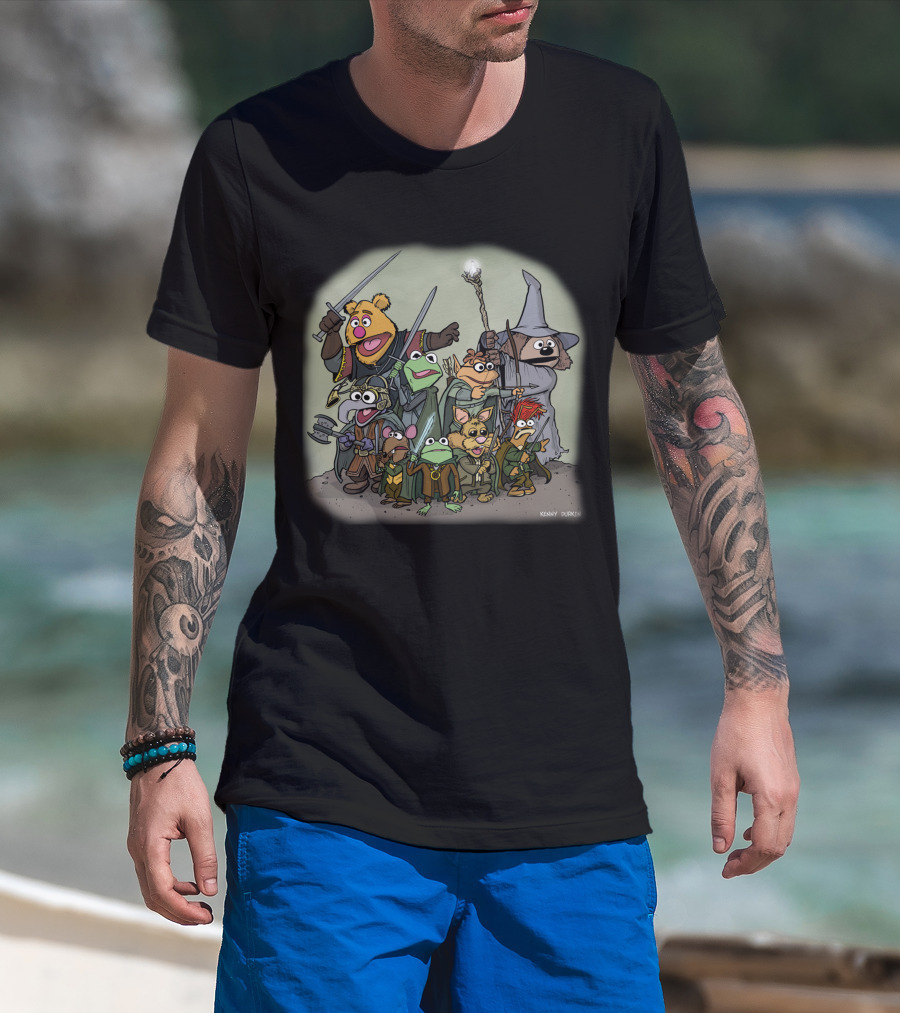 Fellowship Of The Muppets By Kenny Durkin Fantasy Crossover T-Shirt