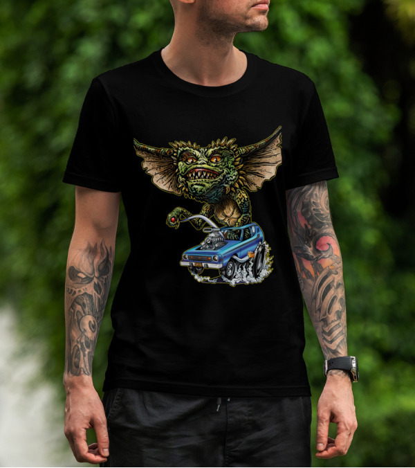 Gremlins Monster With Muscle Car Adventure T-Shirt