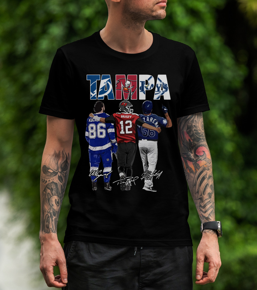 Tampa Bay Lightning Buccaneers Rays Kucherov Brady Arozarena T-Shirt