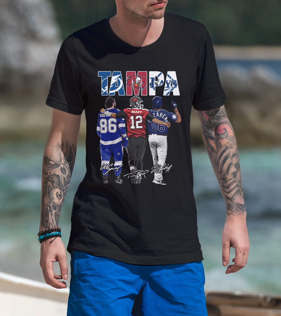 Tampa Bay Lightning Buccaneers Rays Kucherov Brady Arozarena T-Shirt
