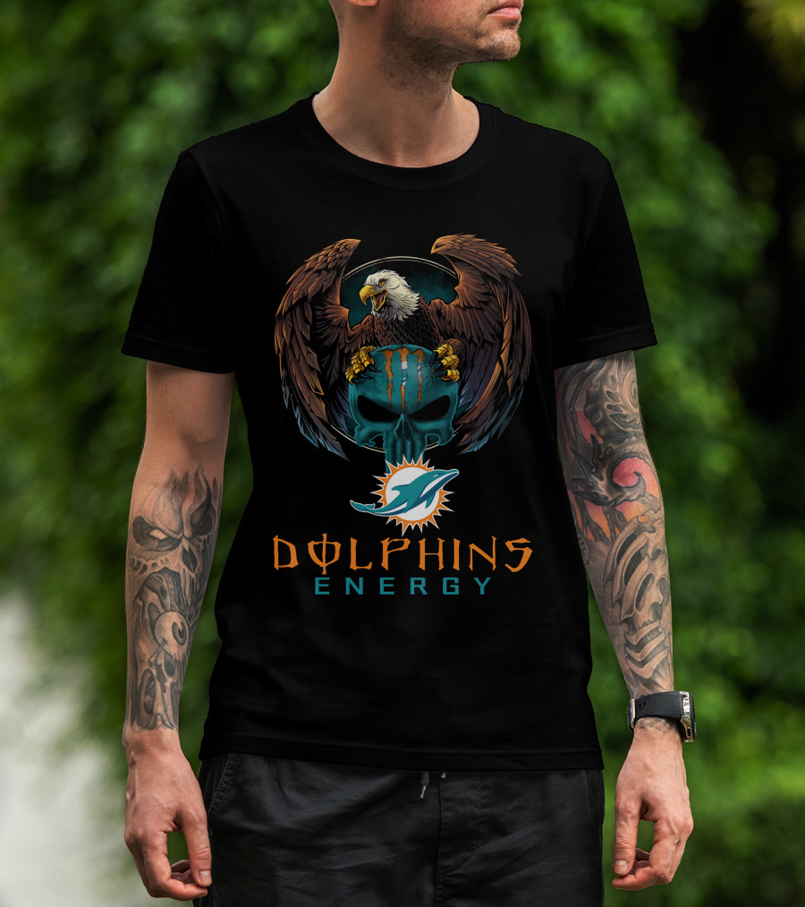 Dolphins Energy Miami Dolphins Eagle Skull T-Shirt