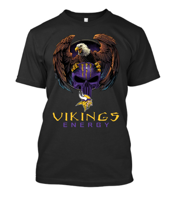 Vikings Energy Minnesota Vikings Bald Eagle Skull T-Shirt