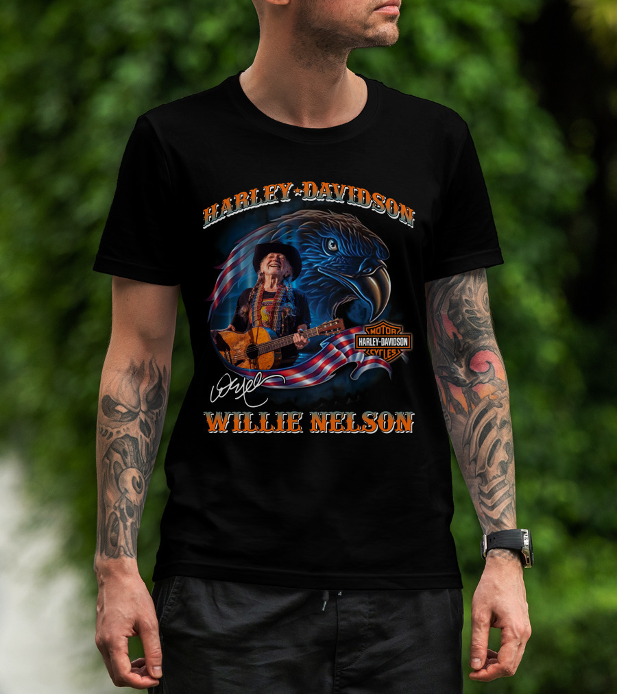 Harley Davidson Motor Cycles Willie Nelson T-Shirt