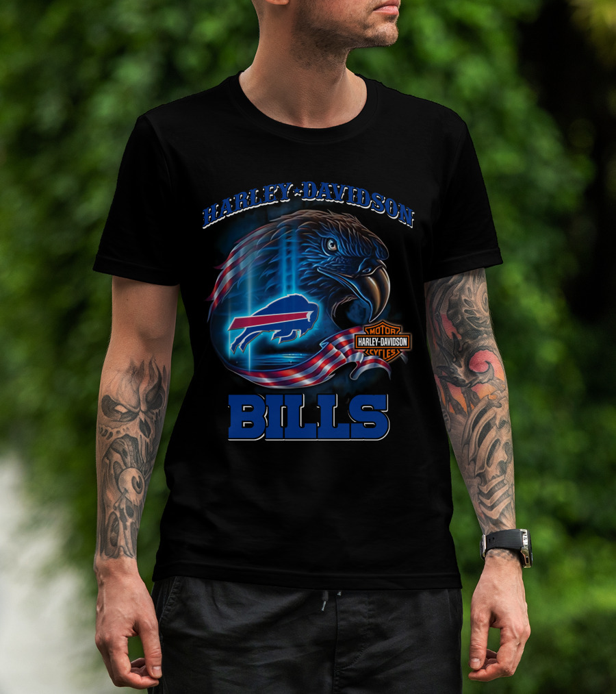 Harley Davidson Buffalo Bills Eagle Motor Cycles T-Shirt